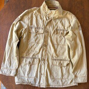 CONVERSE ONE STAR Men's Large Cotton Zip Button Military Utility Cargo Jacket